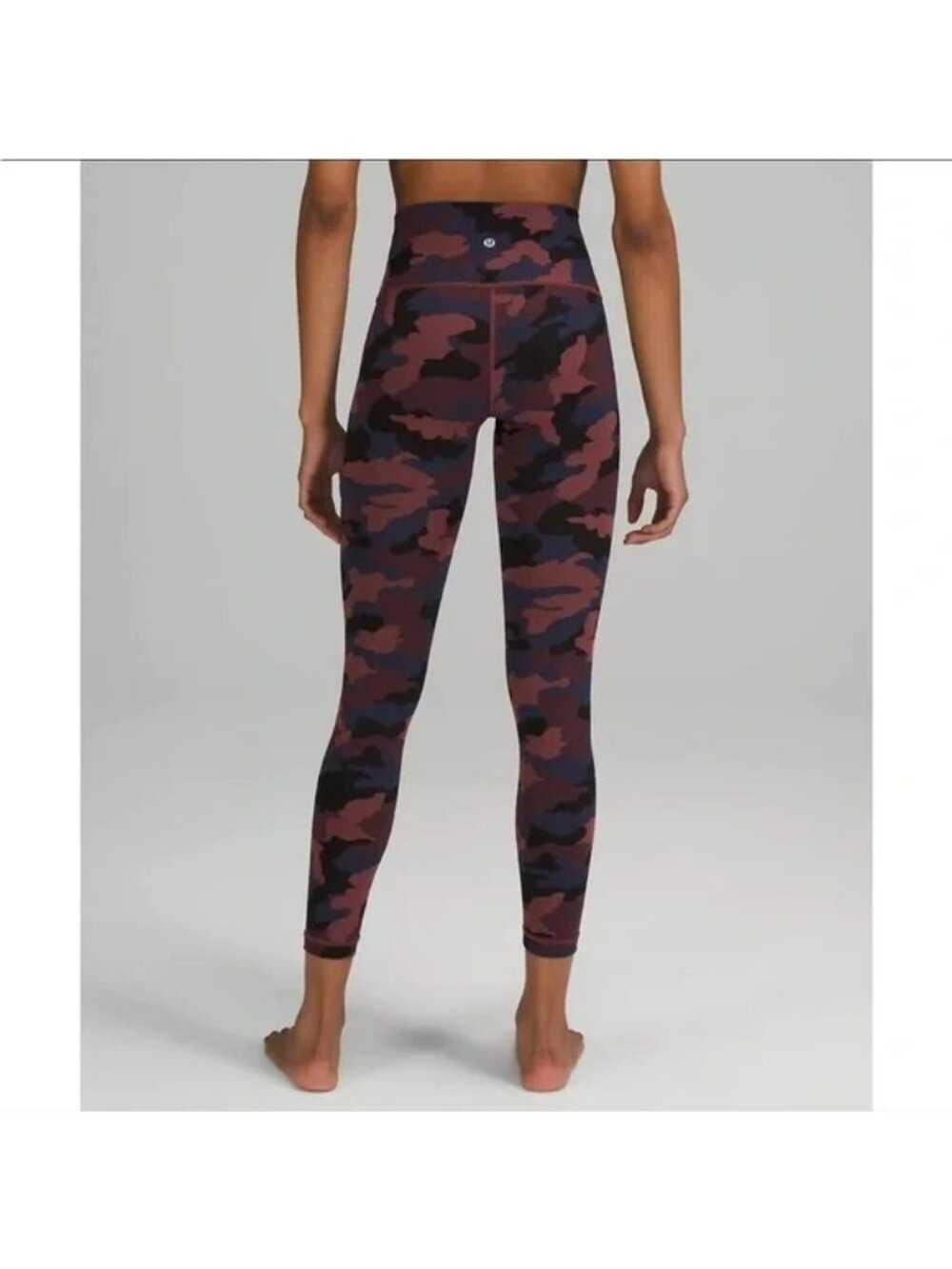 Lululemon Smoky Red Camo Wunder Train 25 Inch Inseam Tights Womens Size 4